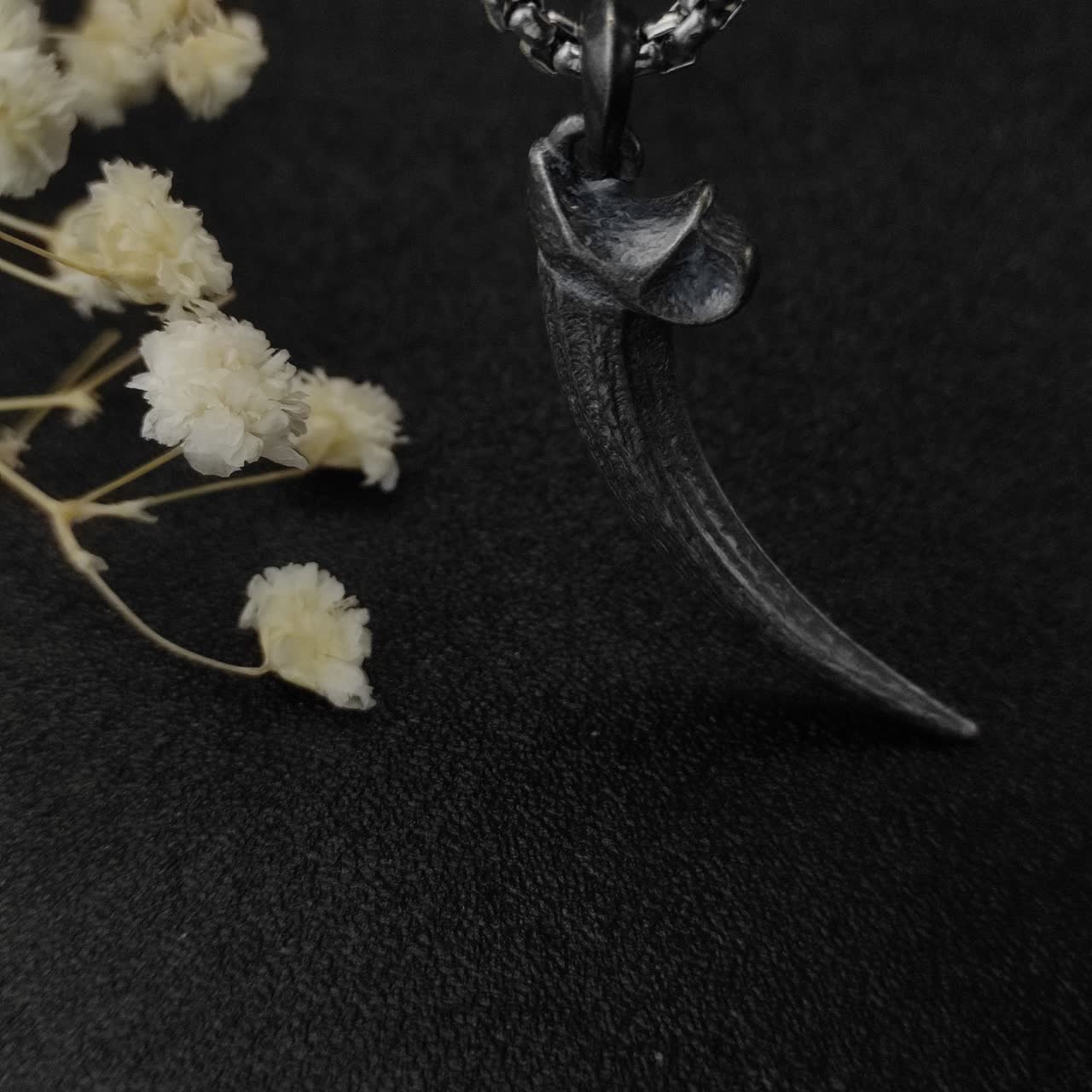 David Yurman Silver Horn Pendant Necklace